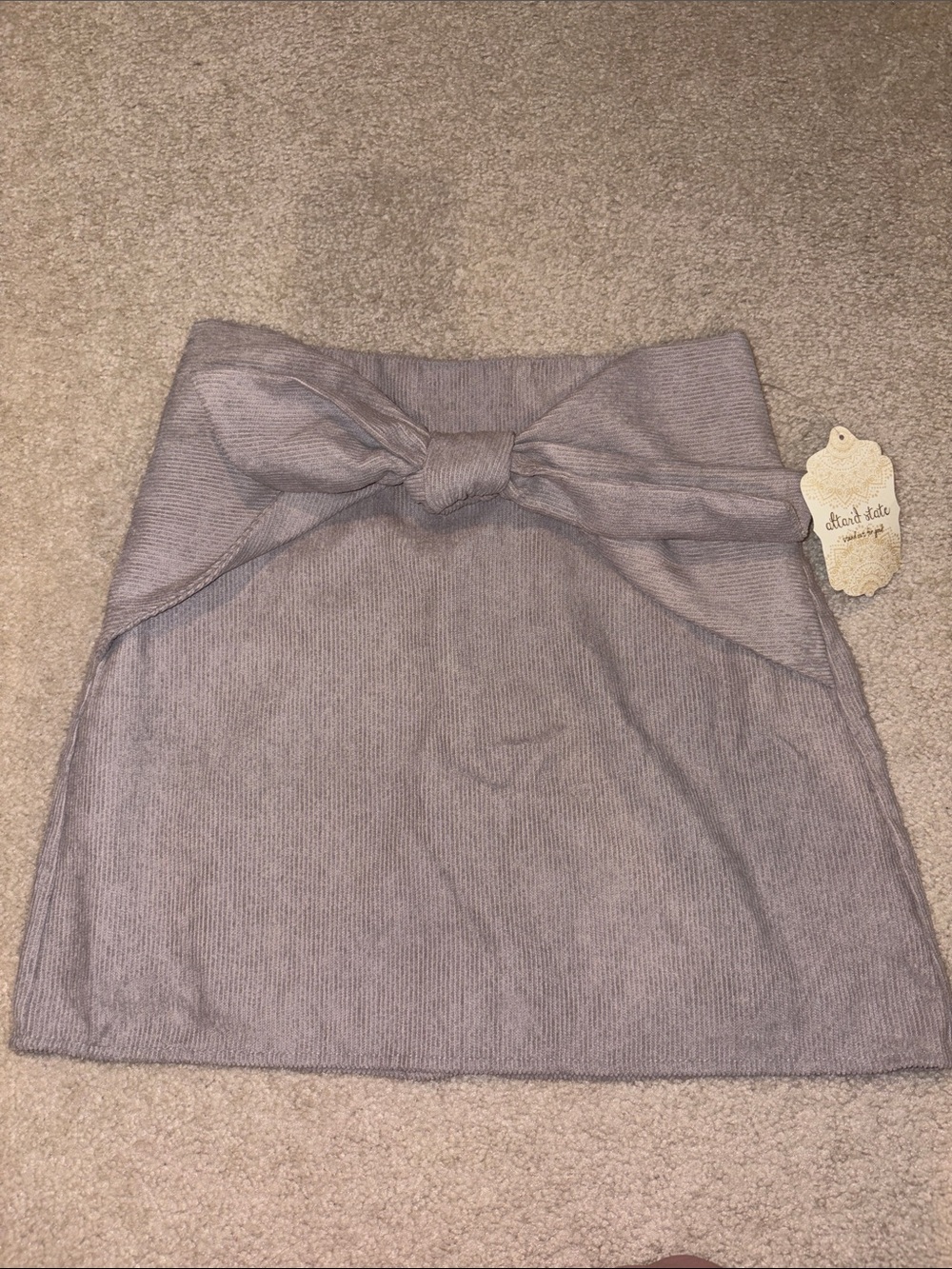 Taupe Tie-Waist Knit Skirt
